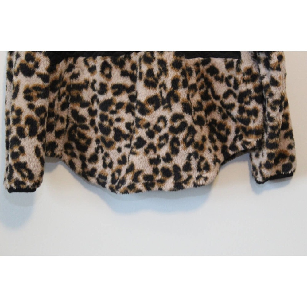 Maurices Quilted Yoke Leopard Sherpa Pullover Tan Red Women's Size 0X 14W H14203 - Picture 4 of 10